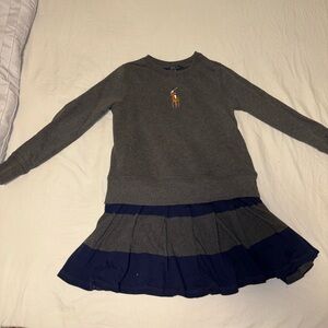 Polo by Ralph Lauren Gray and Navy Kids Sweater Dress